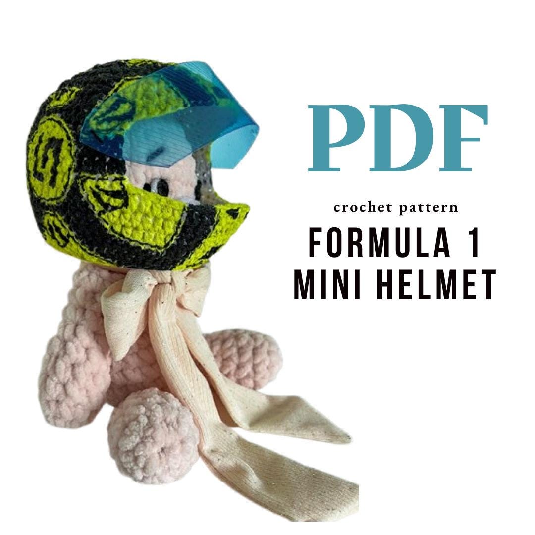 Formula 1 Mini Helmet Crochet Pattern – F1 Amigurumi PDF Tutorial
