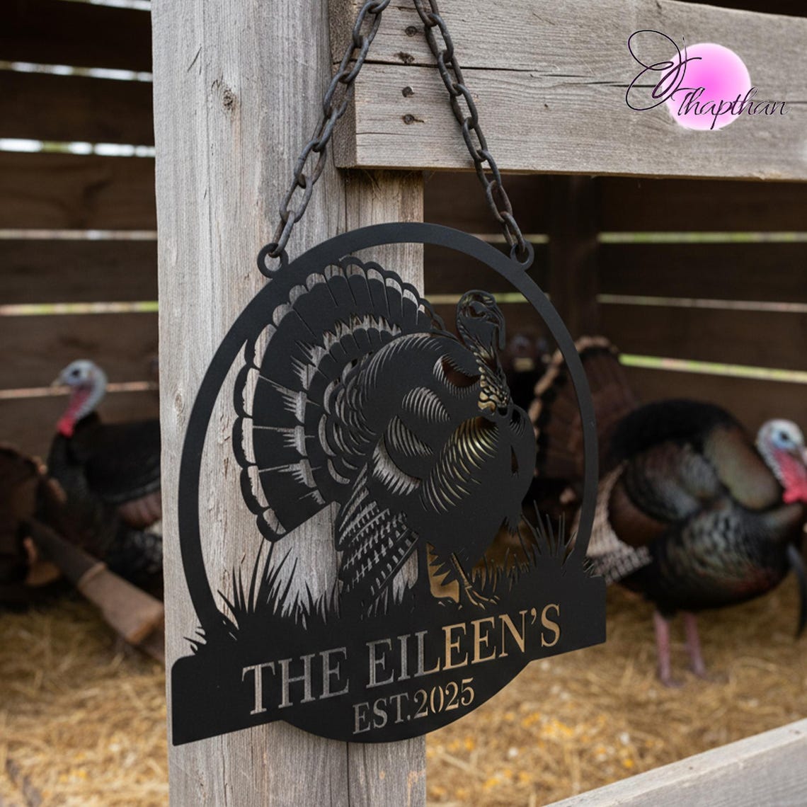 Personalized Wild Turkey Farm Metal Wall Art, Custom Turkey Farm Name ...