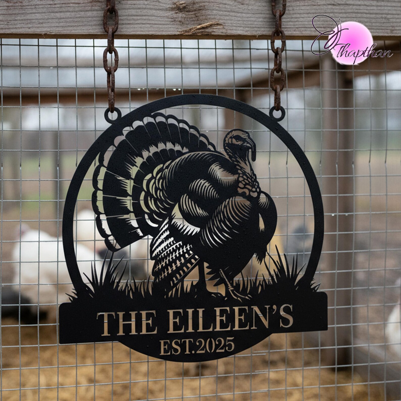 Personalized Wild Turkey Farm Metal Wall Art, Custom Turkey Farm Name ...
