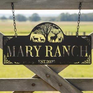 Personalized Metal Farmhouse Sign,Custom Ranch Sign,Entrance Gate Sign,Rustic Ranch Decor,Farmer Gift,Steel Gate Sign,Huge metal farm sign image 3
