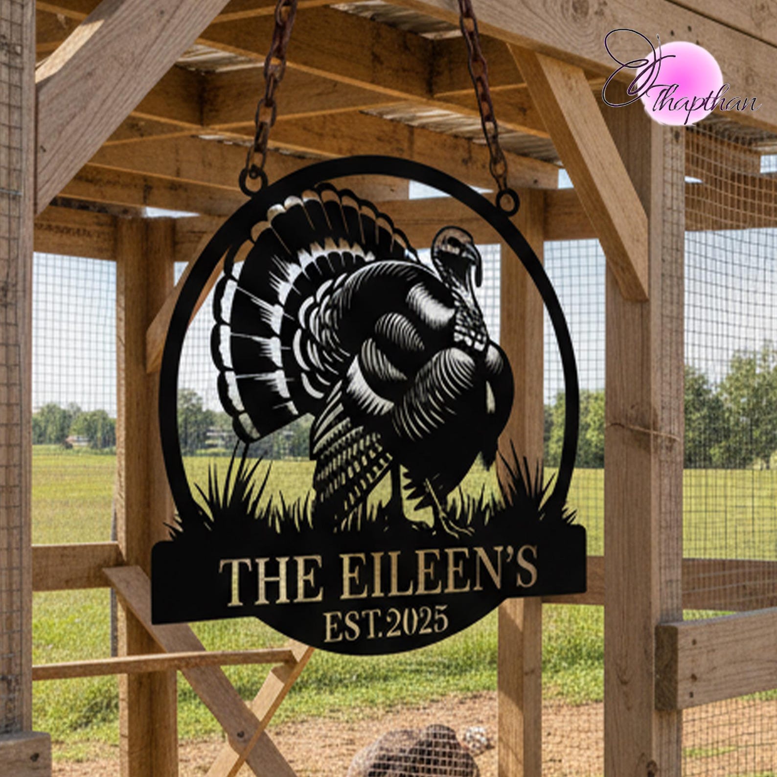 Personalized Wild Turkey Farm Metal Wall Art, Custom Turkey Farm Name ...