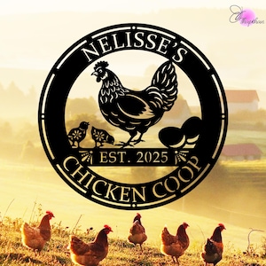 Enseigne personnalisée de poulailler en métal,décoration d'enseigne pour poulailler,Panneau de poulailler,Panneau de ferme,Décoration de ferme,Panneau de poulailler,Art mural pour poulailler