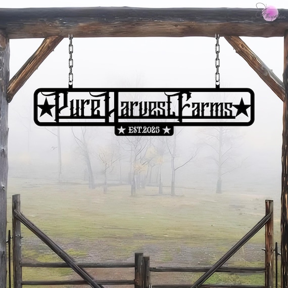 Personalized Metal Farmhouse Sign,Custom Ranch Sign,Entrance Gate Sign,Rustic Ranch Decor,Farmer Gift,Steel Gate Sign,Huge metal farm sign