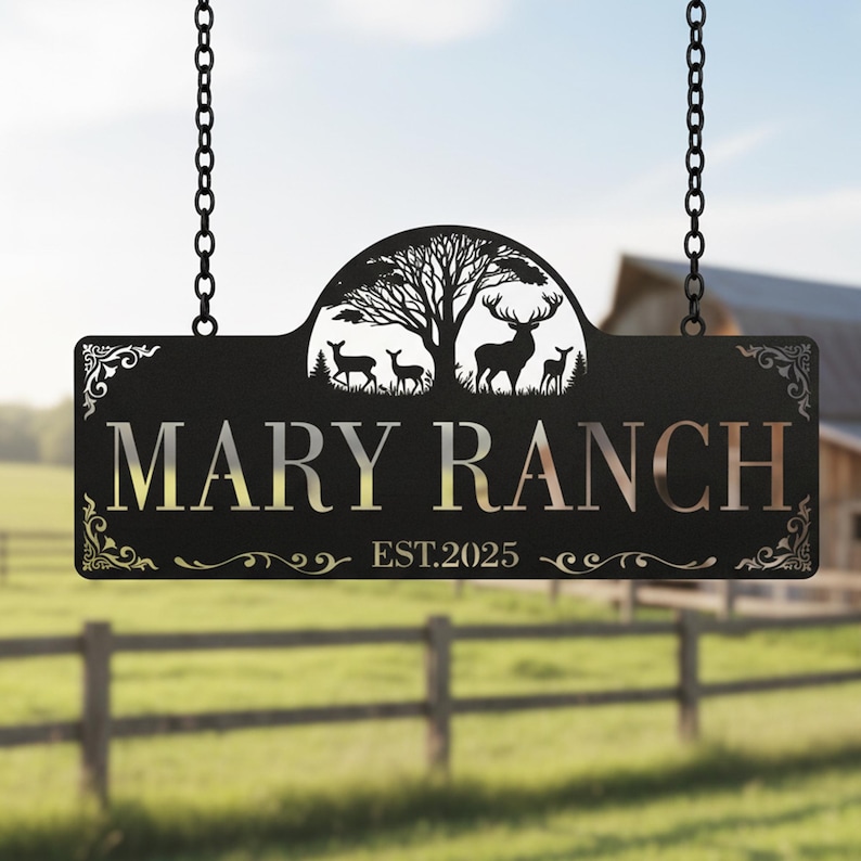 Personalized Metal Farmhouse Sign,Custom Ranch Sign,Entrance Gate Sign,Rustic Ranch Decor,Farmer Gift,Steel Gate Sign,Huge metal farm sign image 6