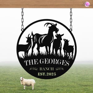 Personalized Goat Metal Sign,Custom Goat Farm Name Sign,Goat Metal Sign,Ranch/ Barn Sign,Goat Metal Wall Art,Farmer Gift,Farm Decor