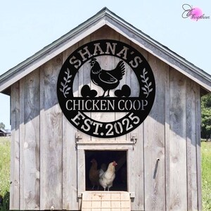 Personalisierte Metall Hühnerstall Zeichen, Hühnerstall Zeichen Dekor, Hühnerstall Zeichen, Bauernhof Zeichen, Bauernhof Dekor, Hühnerhaus Zeichen, Hühnerstall Wandkunst