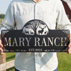 Personalized Metal Farmhouse Sign,Custom Ranch Sign,Entrance Gate Sign,Rustic Ranch Decor,Farmer Gift,Steel Gate Sign,Huge metal farm sign image 4