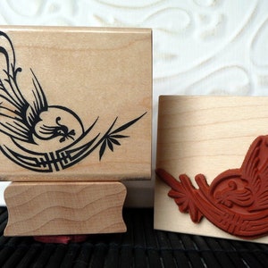 Phoenix et Shou tampon en caoutchouc chinois de oldislandstamps