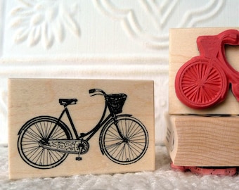 Vintage Girls Bicycle rubber stamp from oldislandstamps