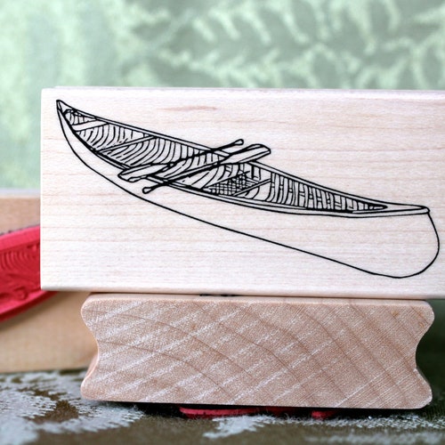 Canoe Rubber Stamp From Oldislandstamps Etsy