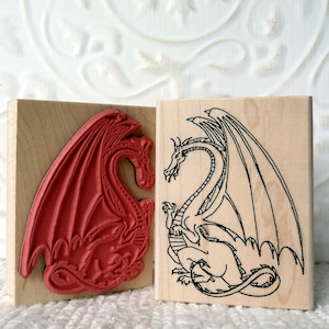 Large Dragon rubber stamp from oldislandstamps