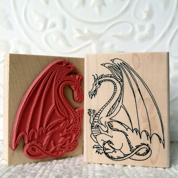 Large Dragon rubber stamp from oldislandstamps