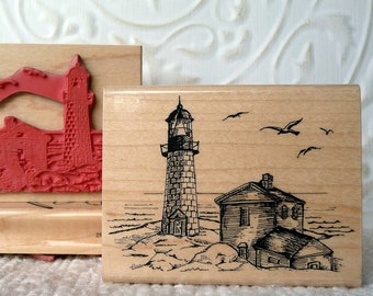 Lighthouse rubber stamp from oldislandstamps