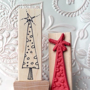 Tall Christmas Tree rubber stamp from oldislandstamps image 1