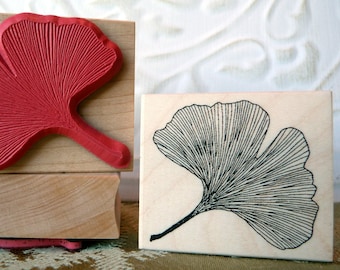 Ginkgo Leaf rubber stamp from oldislandstamps