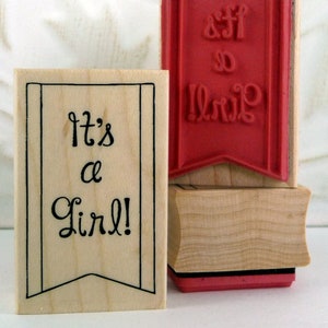 ¡Es una chica! sello de goma banner de oldislandstamps