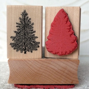 Mini timbro in gomma con albero sempreverde di oldislandstamps