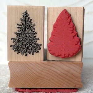 Mini Evergreen tree rubber stamp from oldislandstamps