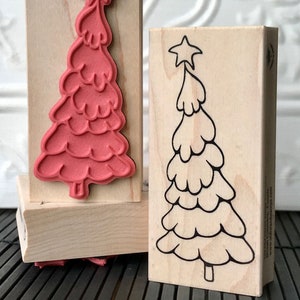 Snowy Christmas Tree rubber stamp from oldislandstamps