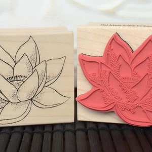 Lotus Flower rubber stamp from oldislandstamps