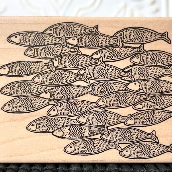 Fish Rubber Stamp Etsy