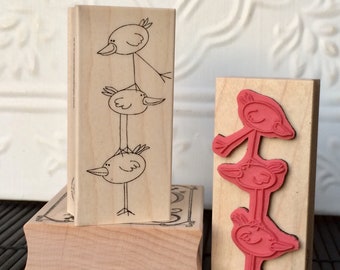 Bird ladder rubber stamp from oldislandstamps