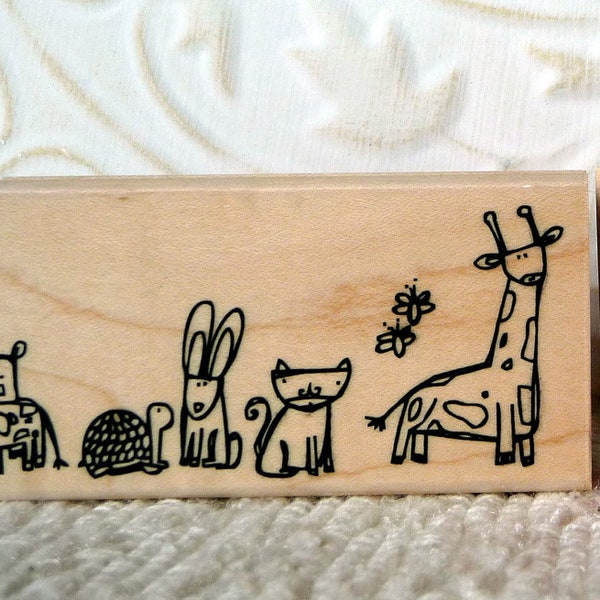 Zoo Animals rubber stamp from oldislandstamps