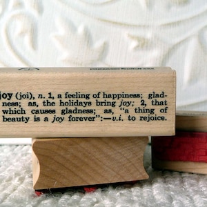 Joy Definition rubber stamp from oldislandstamps