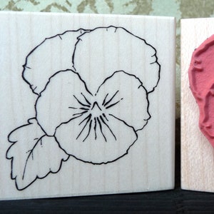 Pansy flower rubber stamp from oldislandstamps