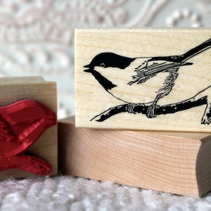 Little Chickadee Bird rubber stamp from oldislandstamps