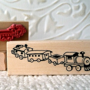 Choo choo tren de juguete sello de goma de oldislandstamps