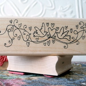 Tampon en caoutchouc Lovey Doves de oldislandstamps