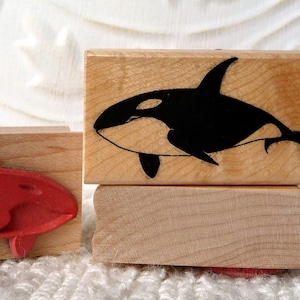 Sello de goma de ballena orca bebé de oldislandstamps