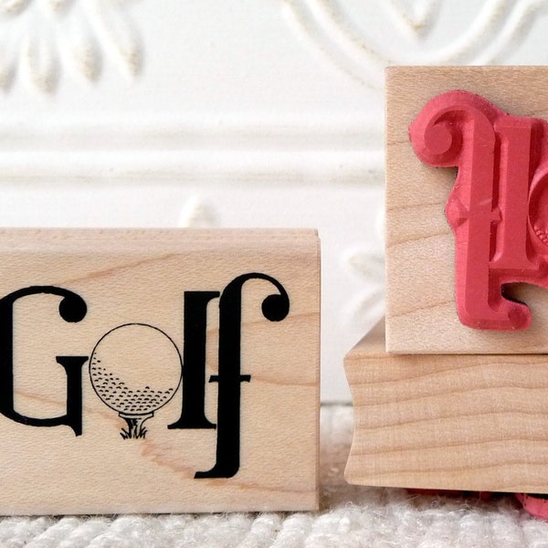 Golf Script rubber stamp from oldislandstamps