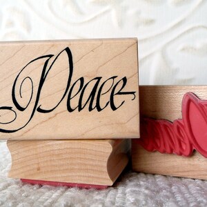 Tampon en caoutchouc Peace Script de oldislandstamps