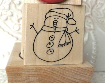 Mini Snowman rubber stamp from oldislandstamps