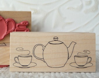 Tea for Two rubber stamp from oldislandstamps