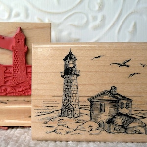 Lighthouse rubber stamp from oldislandstamps