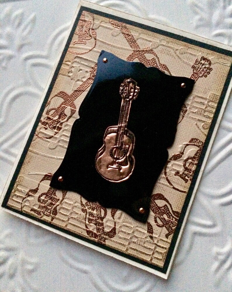 Guitar rubber stamp from oldislandstamps image 2