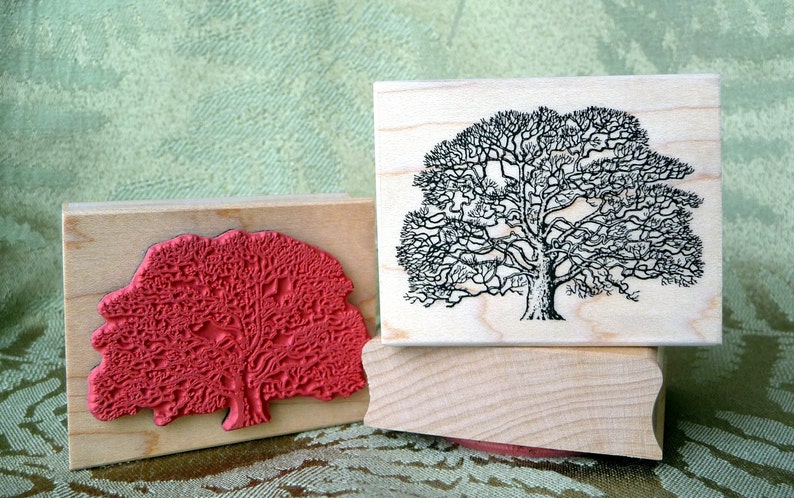 Oak Tree rubber stamp from oldislandstamps image 1