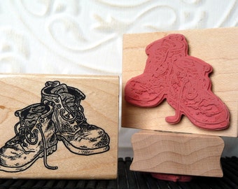 Old Workboots rubber stamp from oldislandstamps