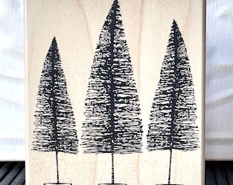 Bottle brush trees rubber stamp from oldislandstsmps