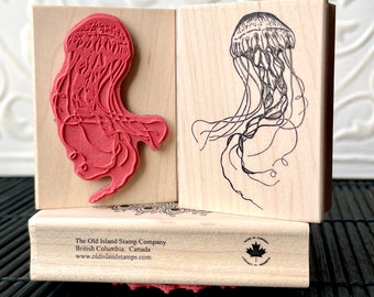 Jellyfish rubber stamp from oldislandstamps