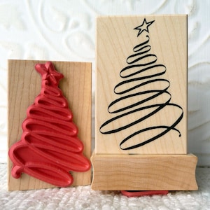 Ribbon Christmas Tree rubber stamp from oldislandstamps