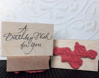 A Birthday Wish for You rubber stamp from oldislandstamps