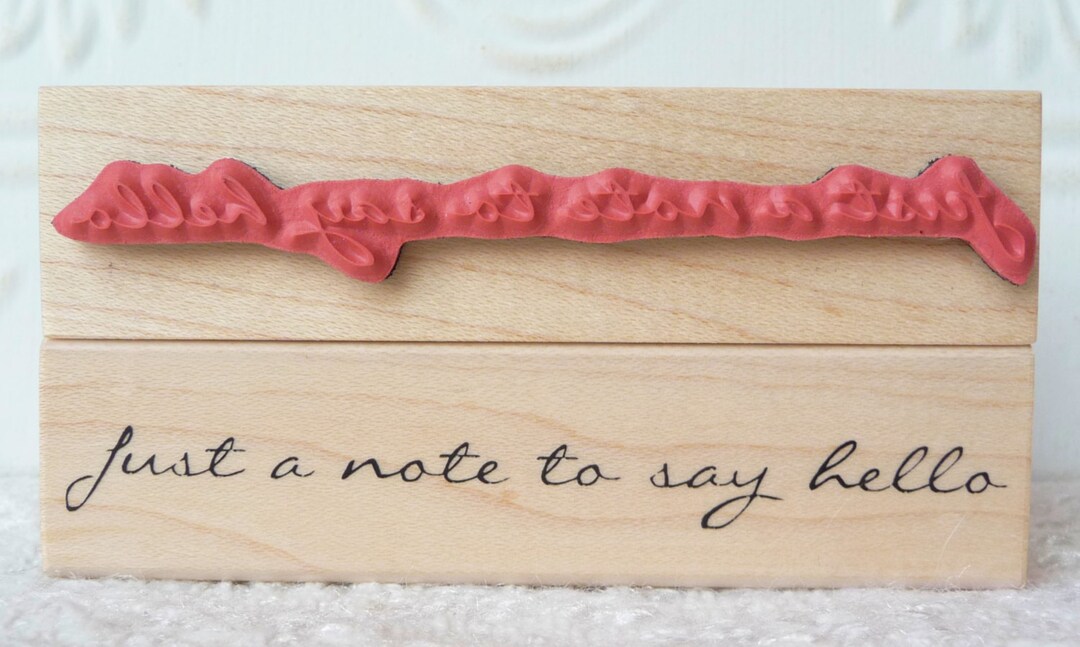 Just a Note to Say Hello Rubber Stamp From Oldislandstamps - Etsy