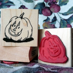 Punk&#39;n Head pumpkin rubber stamp from oldislandstamps