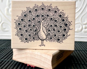 Proud Peacock rubber stamp from oldislandstamps