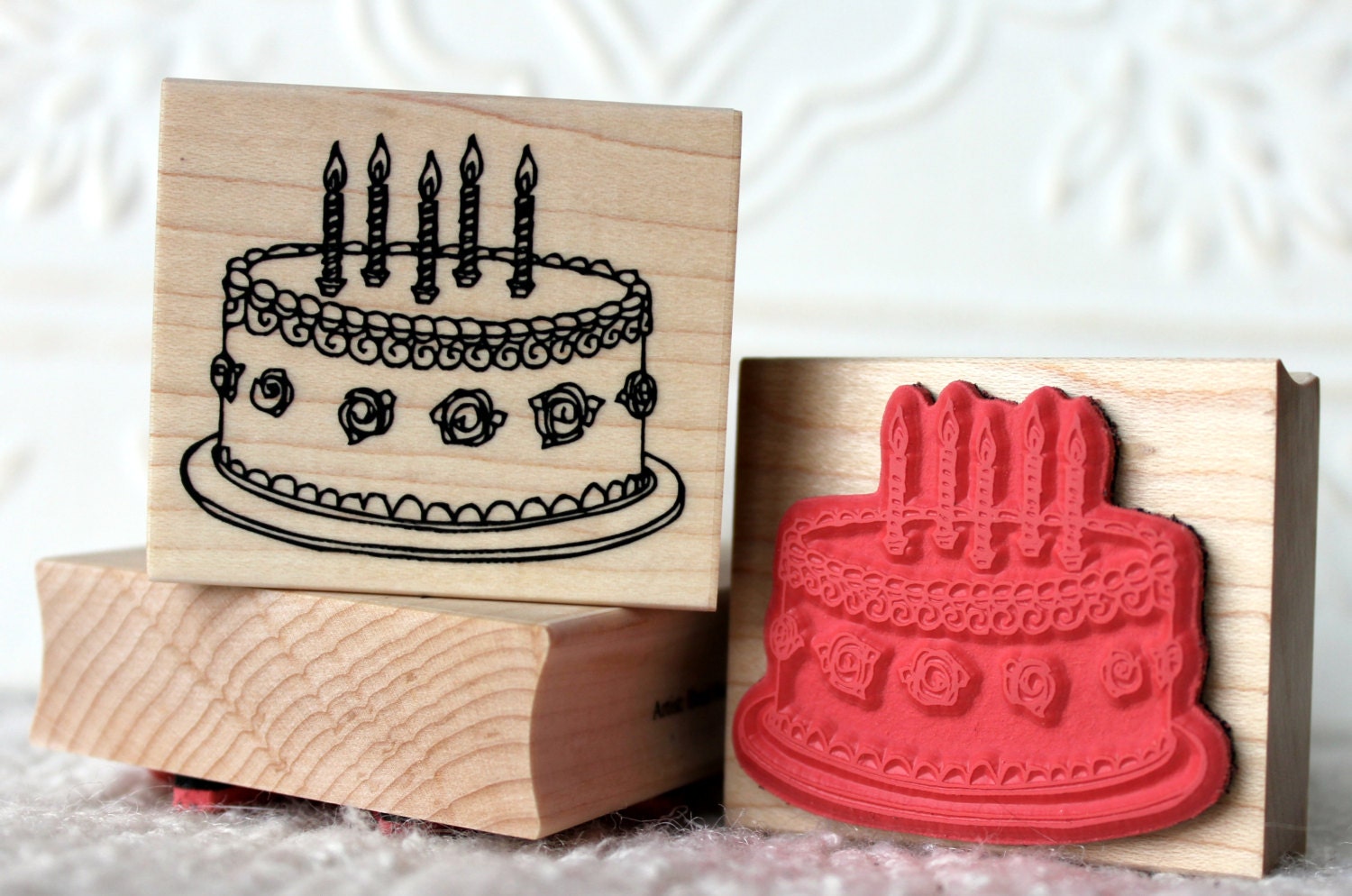 Rubber stamp HAPPY BIRTHDAY ∅ 40 mm / 1.57 inches