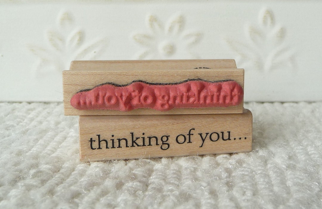 Thinking of You Rubber Stamp From Oldislandstamps - Etsy